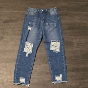 Distressed Blue Women's Jeans